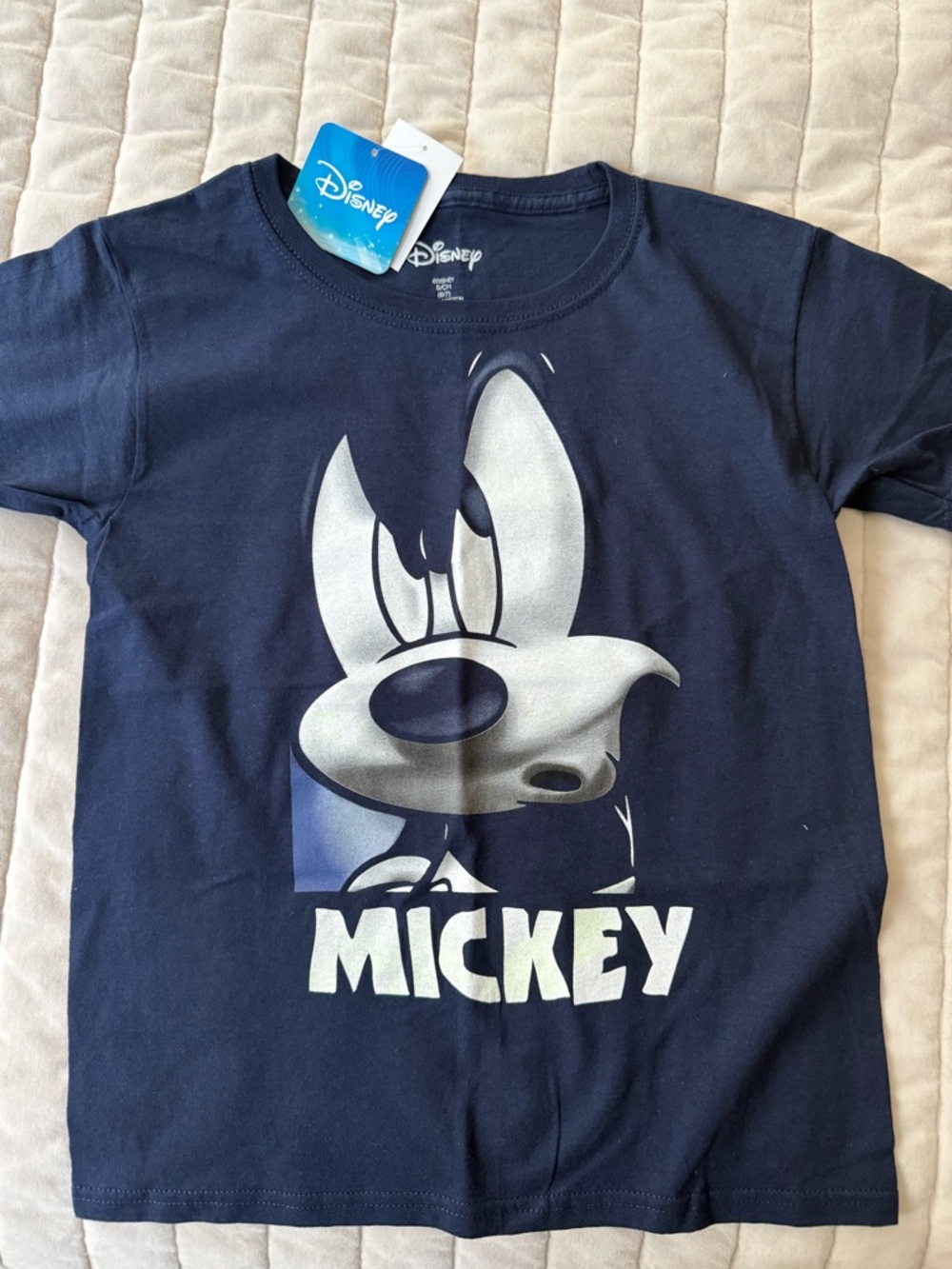 Disney Navy and White Mickey Graphic Short Sleeve Tee